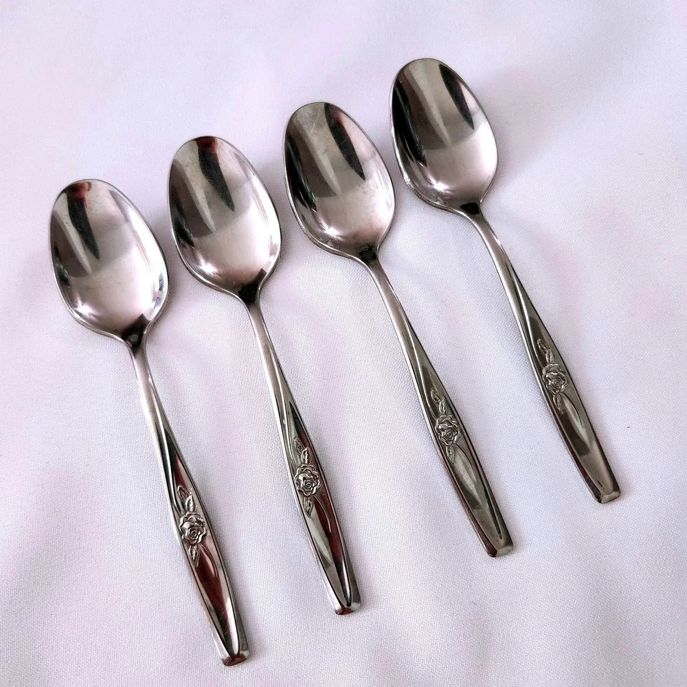 Luxury International Silver Random Rose Stainless Flatware 13pc USA Mixed Lot